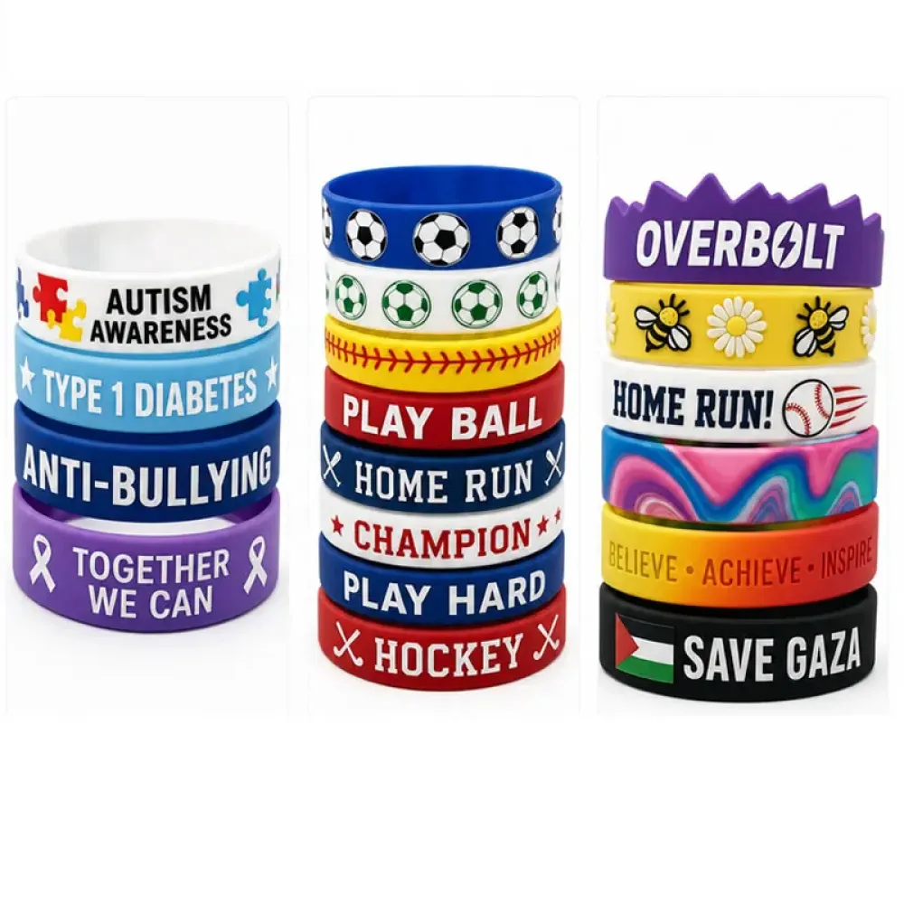 Custom Debossed Silicone Wristband - Engraved Recessed Silicone Wristbands Bulk for Events & Fundraising