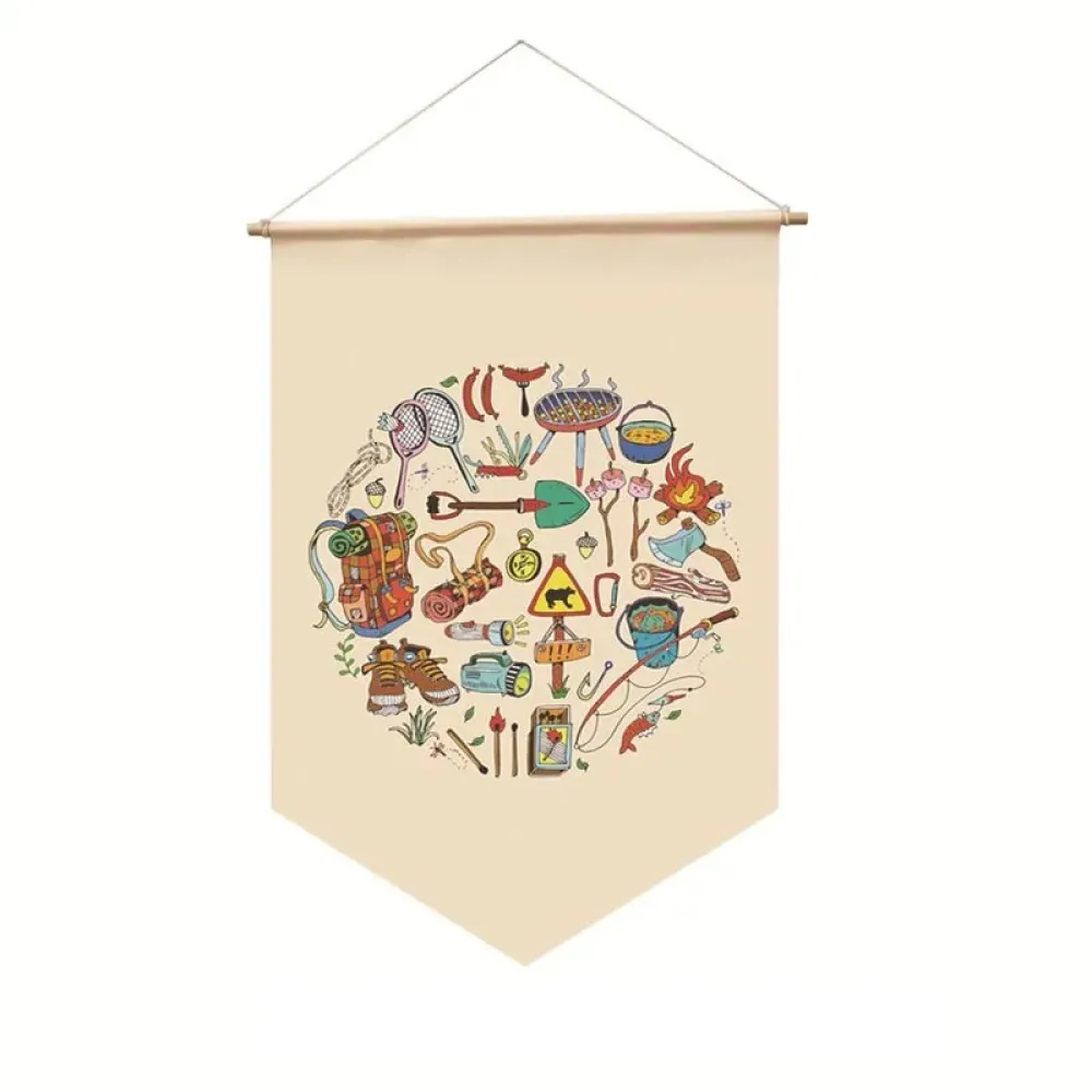 Outdoor Camping Canvas Printing Flag Quick Dry Lightweight