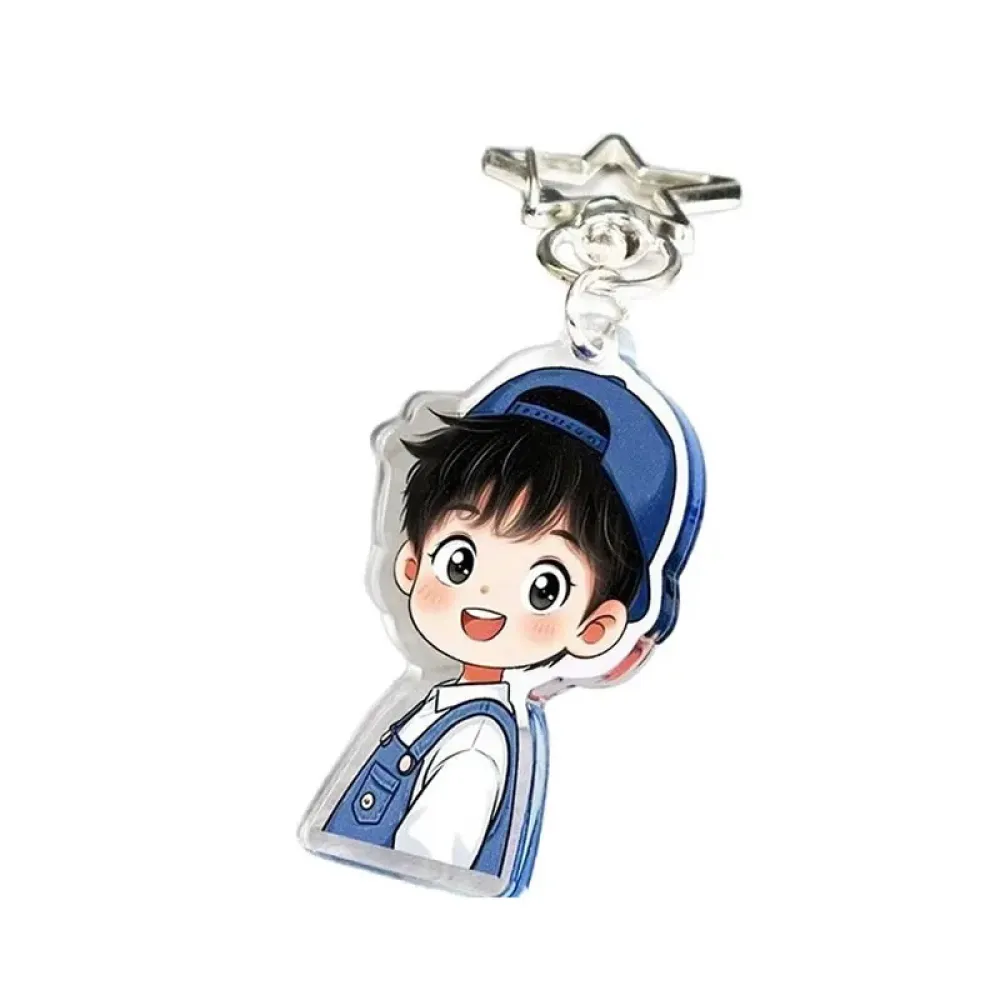 Cute Personalized Acrylic Keychain, Custom Photo Text, Clear Double-Sided Print
