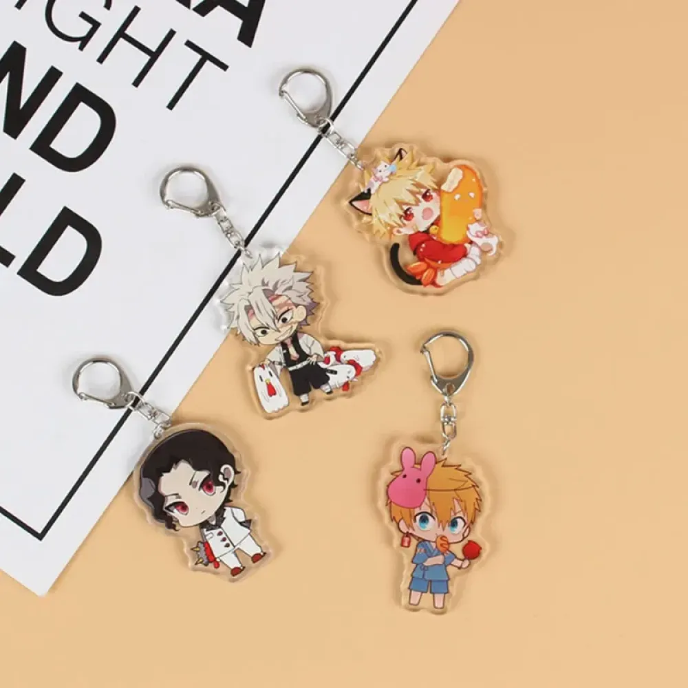Cute Personalized Acrylic Keychain, Custom Photo Text, Clear Double-Sided Print