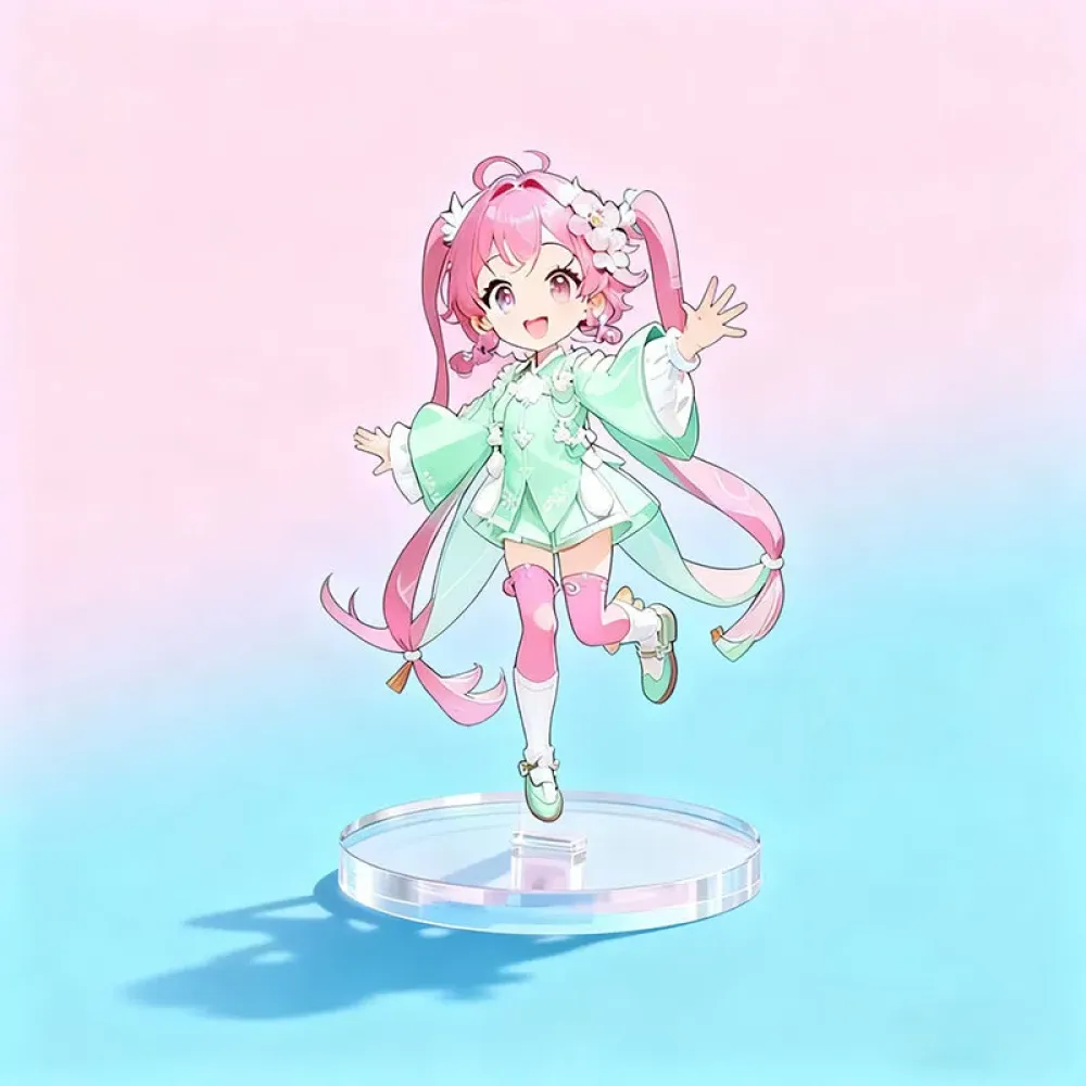 Cute Cartoon Desk Acrylic Stand, Clear Transparent, Non-Slip Office Desktop Organizer