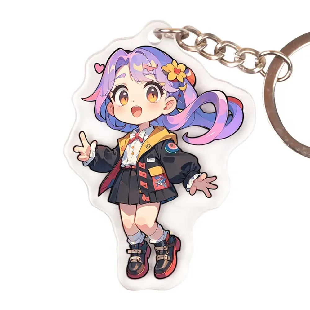 Anime Acrylic Keychain, Durable Transparent Keyring, Anime Fans Collection Accessory
