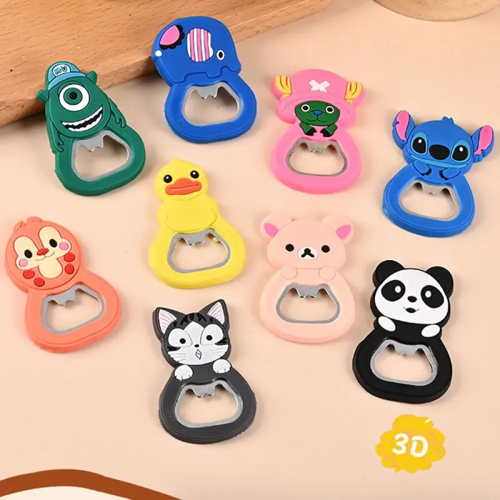 Cute Cartoon PVC Bottle Opener for Daily Kitchen Use