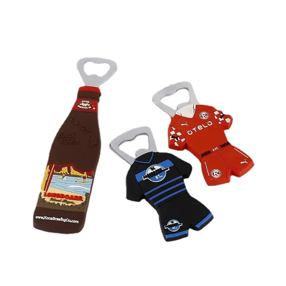 Durable 3D PVC Bottle Opener with Soft Non-Scratch Surface