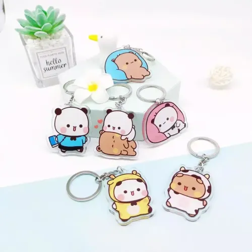 Cute Cartoon Acrylic Keychain, Scratch Resistant, Backpack Hanging Charm
